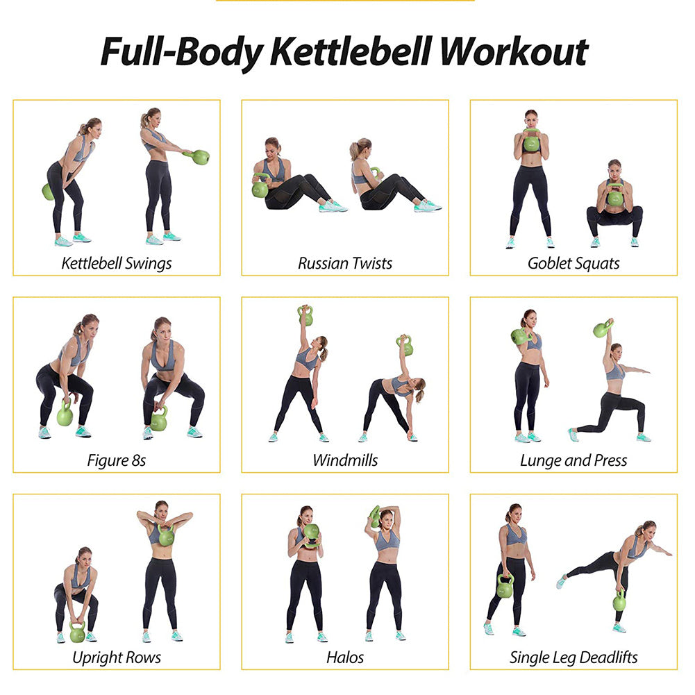 15lbs Kettlebell Set, Strength Training Kettlebells Weight Set For Women, Vinyl Coated Kettle Bell For Home Gym Workout Weight Lifting Equipment, Comfortable Grip Wide Handle Weights
